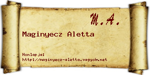 Maginyecz Aletta névjegykártya